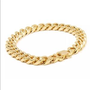 New Stamped Cuban Link Bracelet 14K Gold Plated